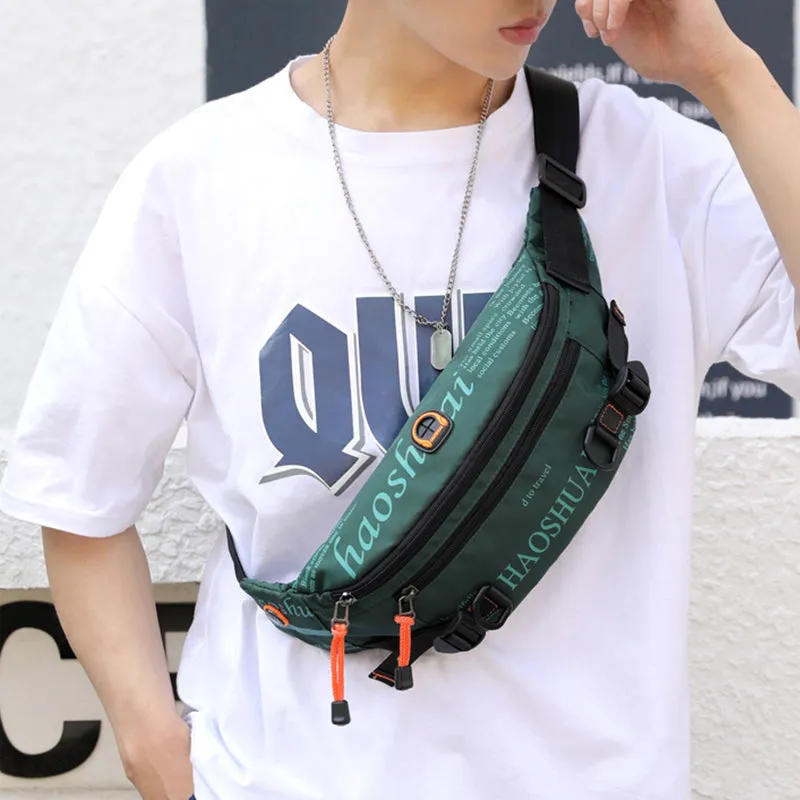 Outdoor Men's Waist Bag Street Trend Chest Bag Crossbody Bags Sports Running Waist Bag