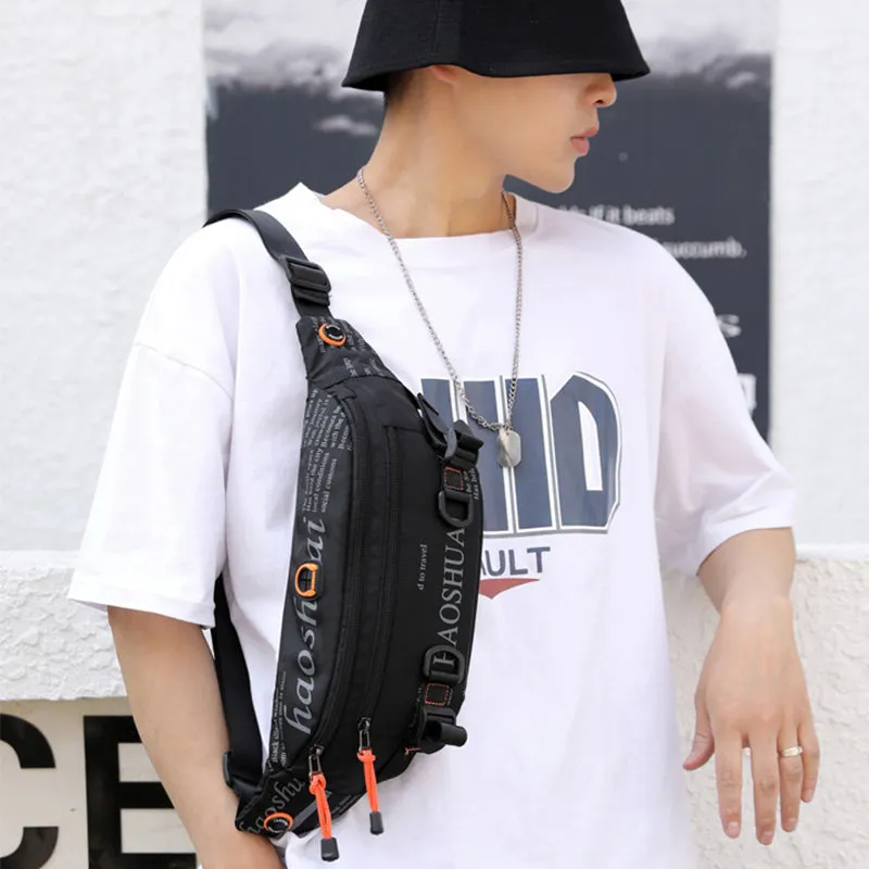 Outdoor Men's Waist Bag Street Trend Chest Bag Crossbody Bags Sports Running Waist Bag