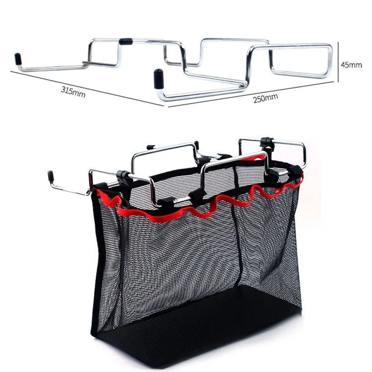 Outdoor Picnic Camping Foldable Mesh Basket Metal Bracket Cookware Holder Organizer Rack