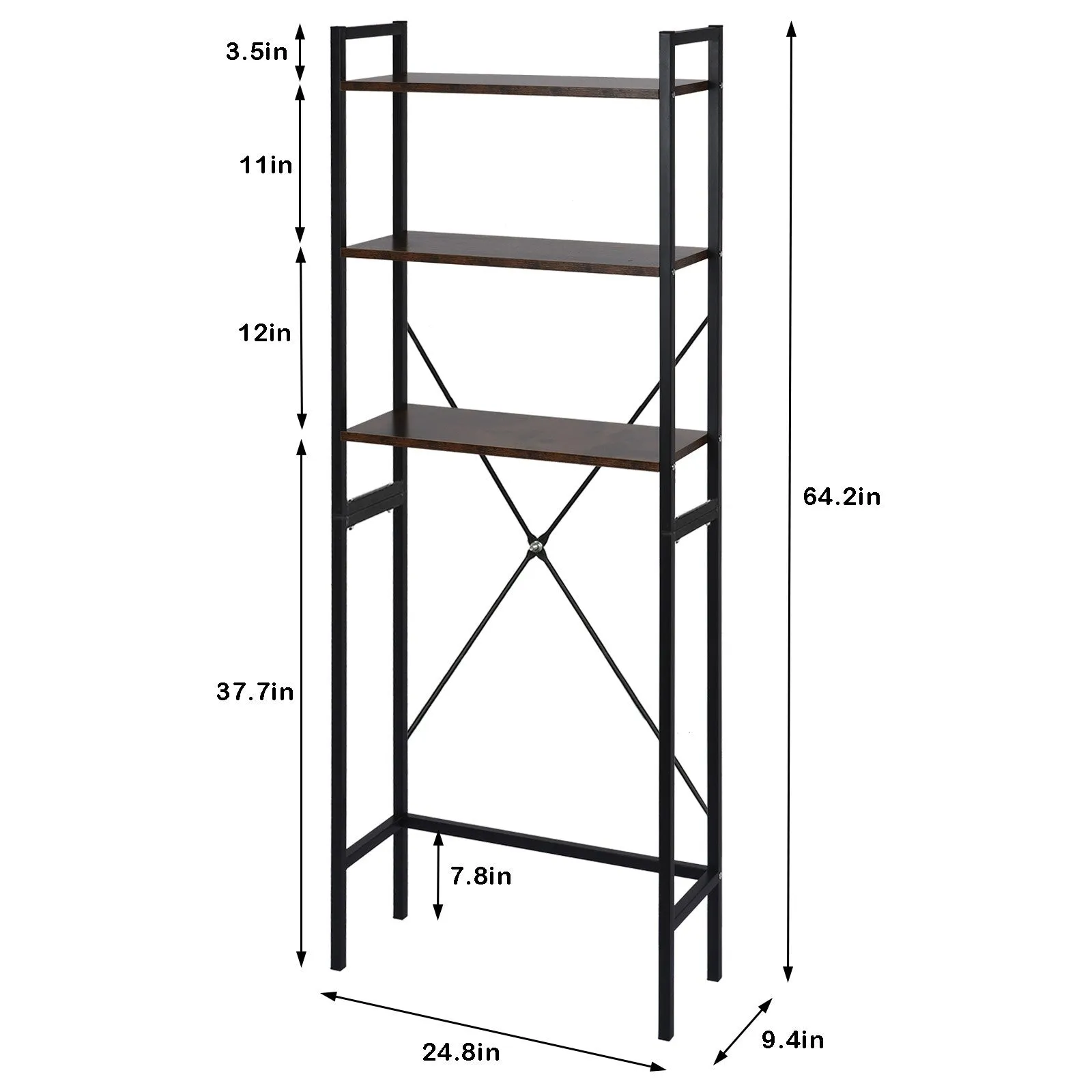 Over-The-Toilet Storage 3-Tier Bathroom Organizer Shelves Toilet Storage Rack