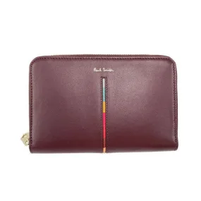 Paul Smith - Women's Medium Leather Zip-Around Purse in Burgundy