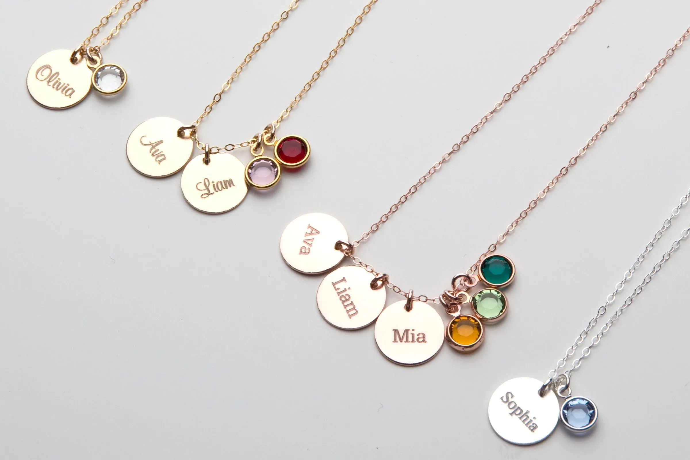 Personalized Birthstone Jewelry Mommy Necklace - CG423N_0.5. Starts at