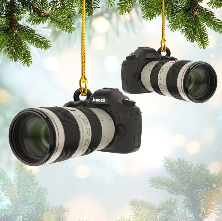 Personalized Camera Bag Acrylic Ornament for Camera Lovers