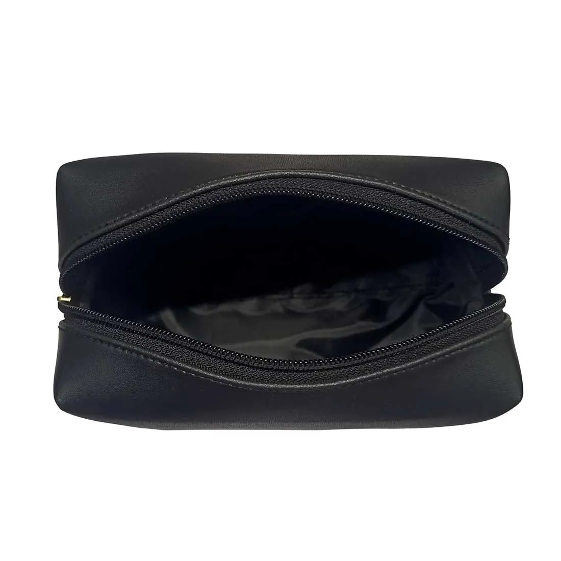 Personalized Travel Pouch for Men - Black Leather Travel Pouch