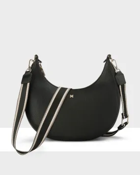 Pia Cresent Shoulder Bag With Crossbody Strap   Stripe Strap