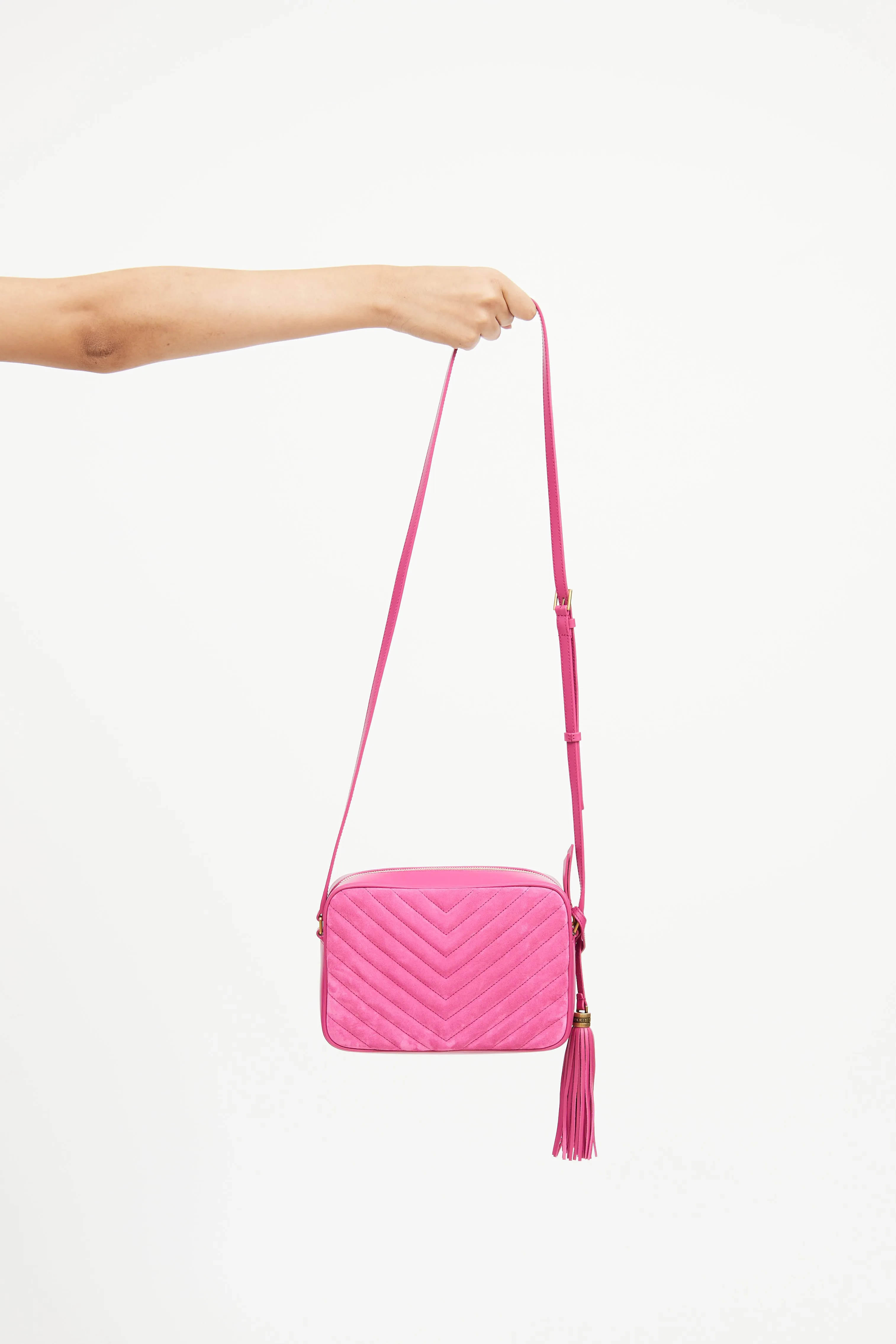 Pink Suede Lou Camera Bag