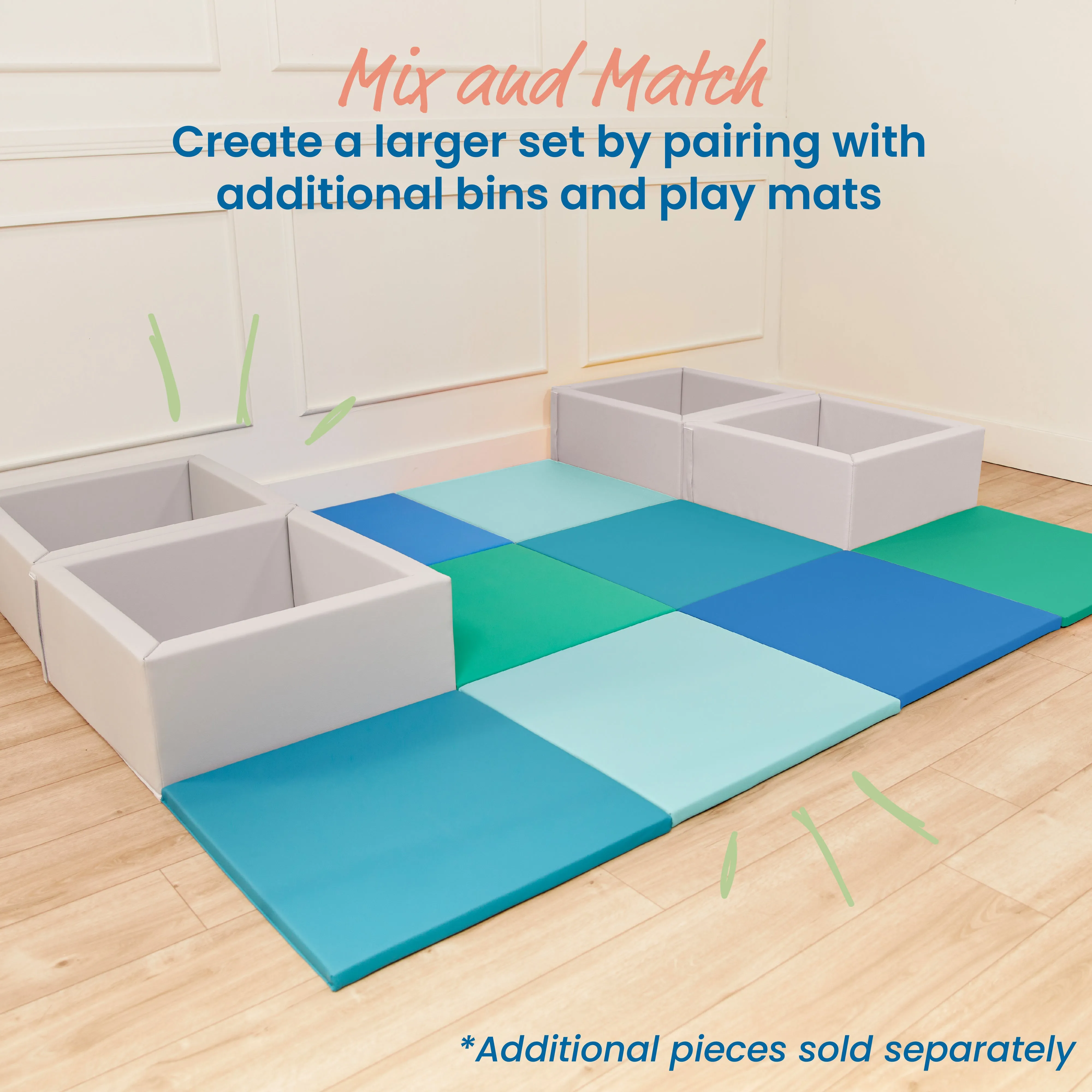 Play Patch Activity Mat and Toy Bins, Beginner Playset, 6-Piece