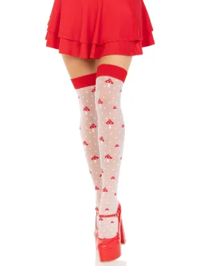 Polka Dot Mushroom Thigh High