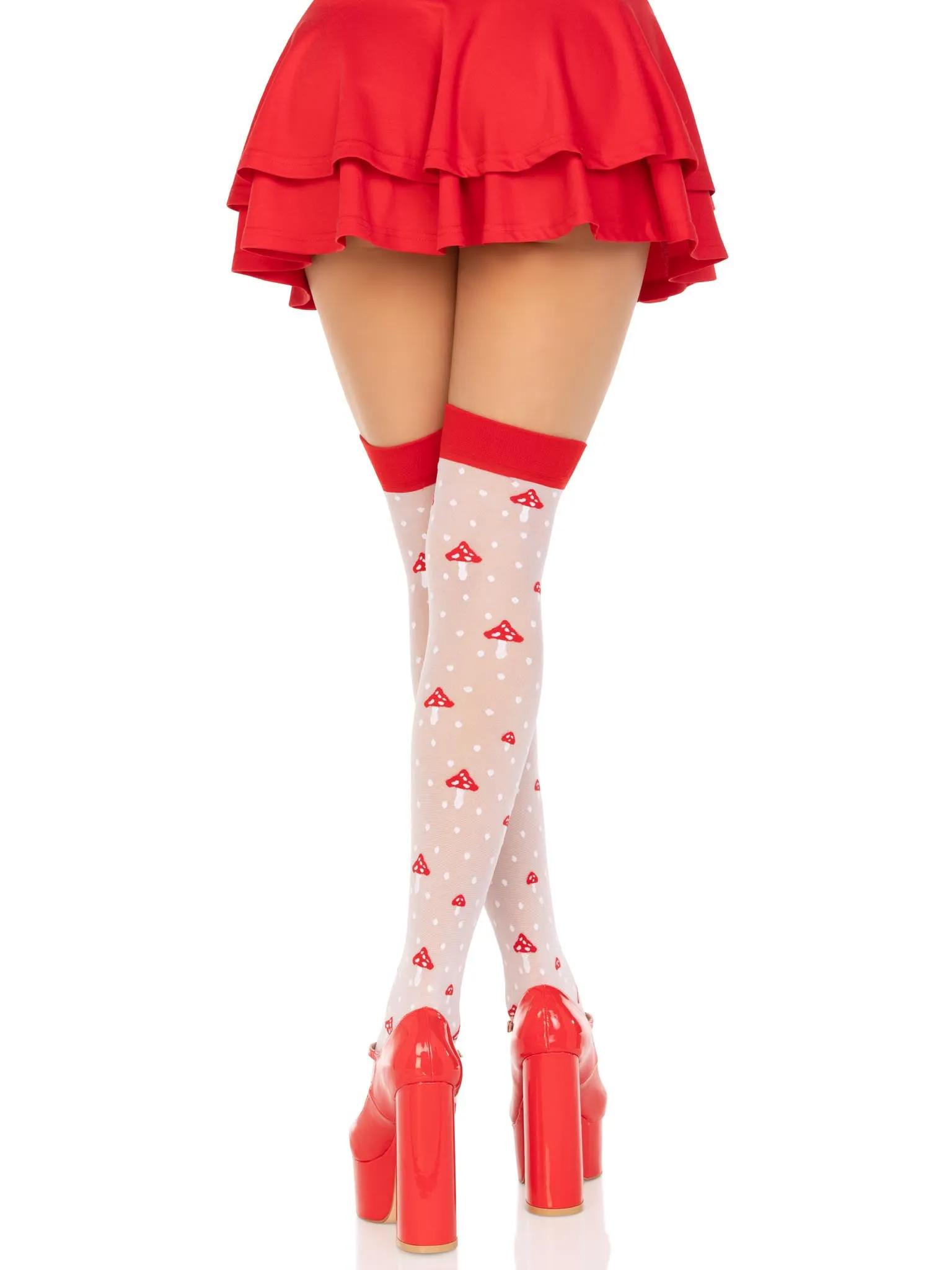 Polka Dot Mushroom Thigh High