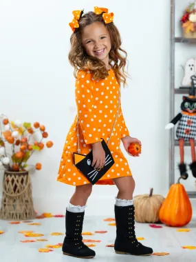 Precious Polka Dot Pocket Dress and Purse Set