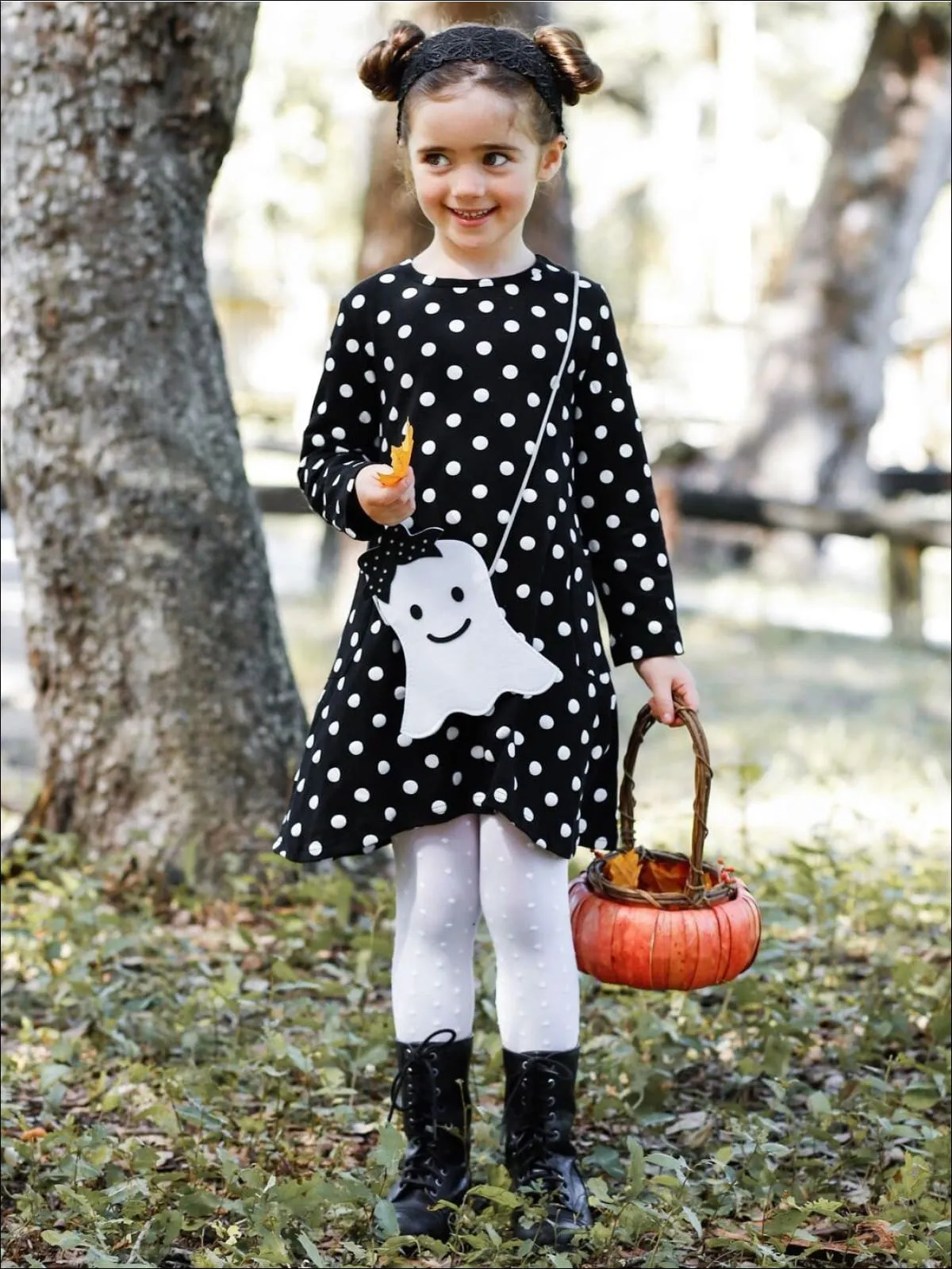 Precious Polka Dot Pocket Dress and Purse Set