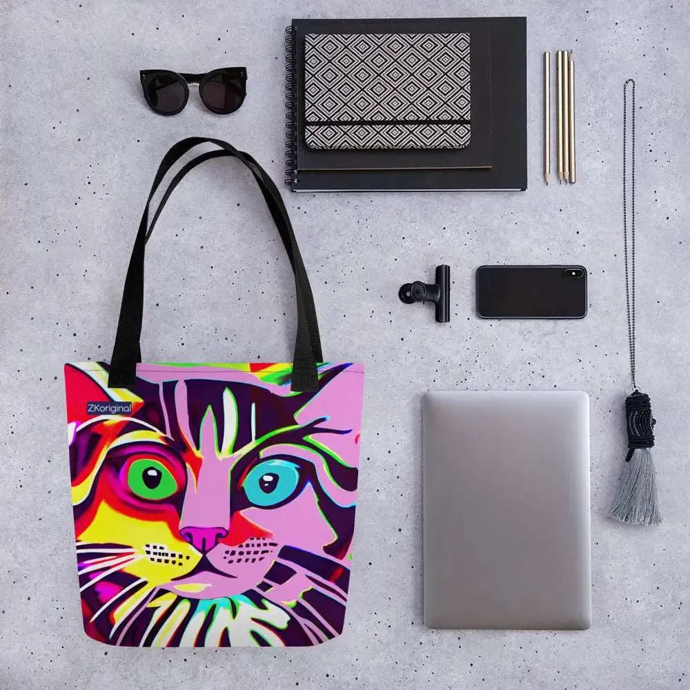 "Cat Lovers" Collection - Cute Cat Face Tote bag