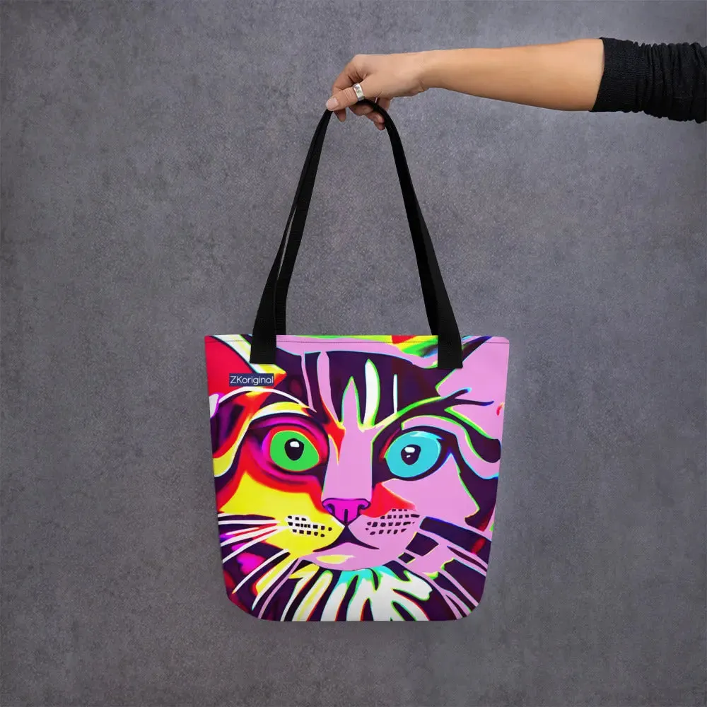 "Cat Lovers" Collection - Cute Cat Face Tote bag