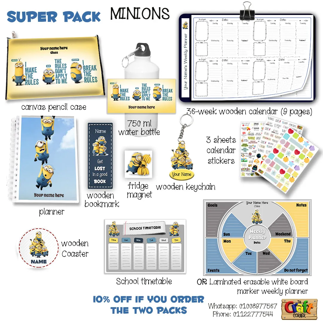 ""Minions" School labels packs