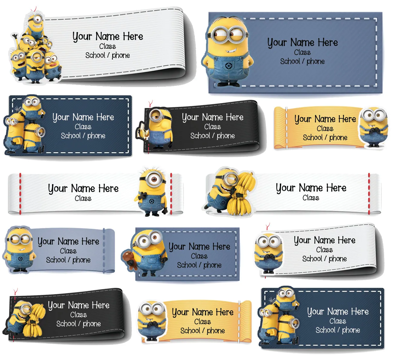 ""Minions" School labels packs