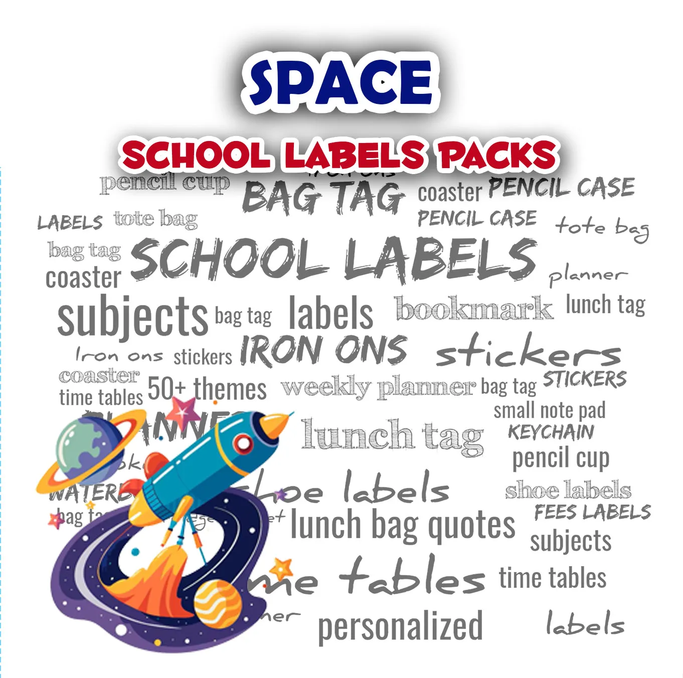 ""Space" School labels packs