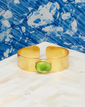 Ravenna Statement Cuff Bracelet in Radiant Lime