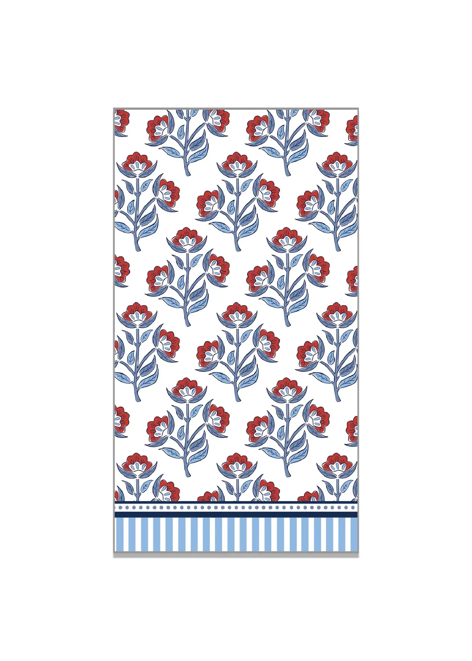 RED FLORAL GUEST TOWELS