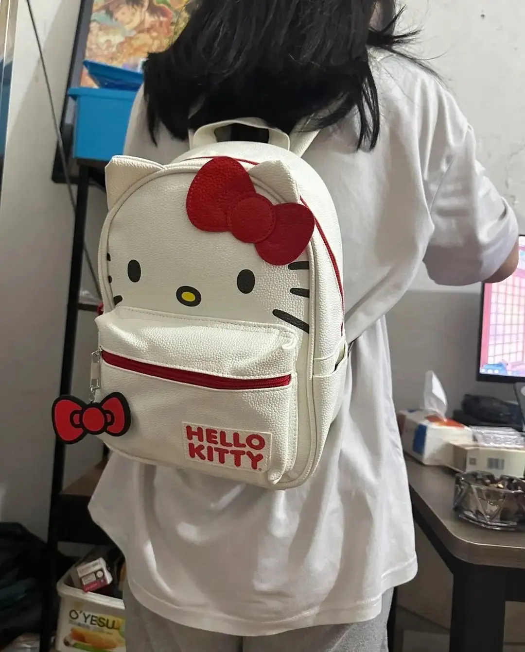 Red White Bow Backpack Bag