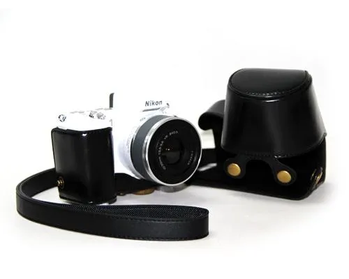 Retro Nikon 1 V2 Camera Leather Case - Black