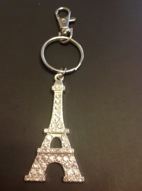 Rhinestone Eiffel Tower key chain