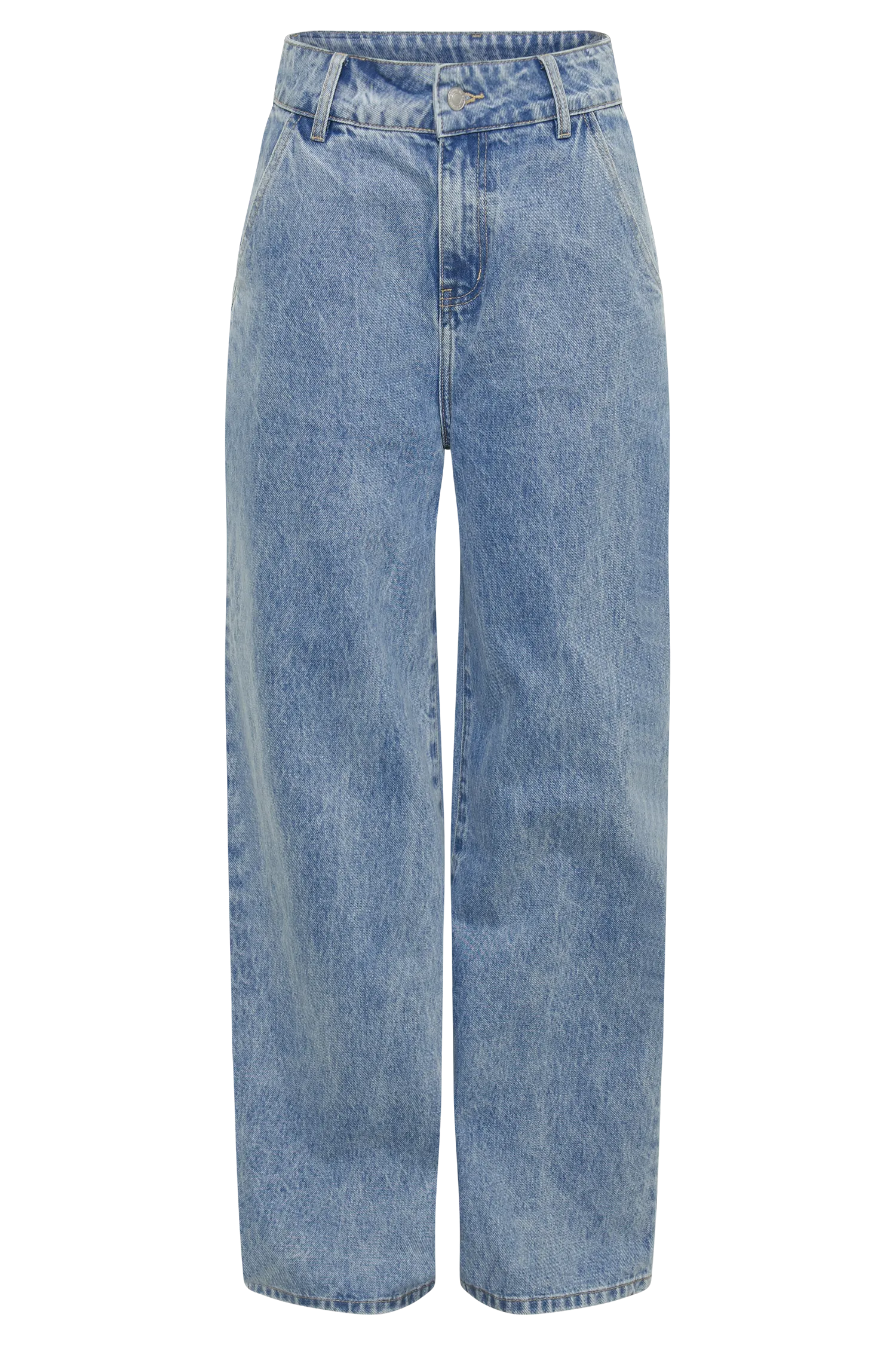 Roxy Wide Leg High Waist Denim Jeans - Mid Blue