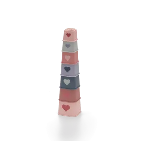 Silicone  Stacking Tower Pink