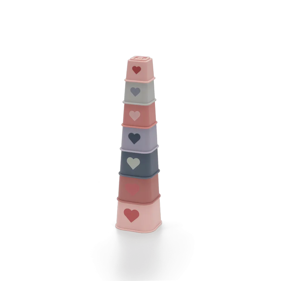 Silicone  Stacking Tower Pink