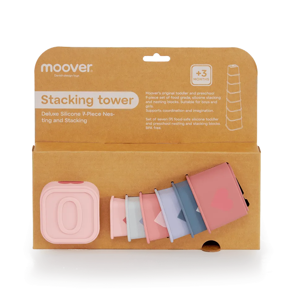 Silicone  Stacking Tower Pink