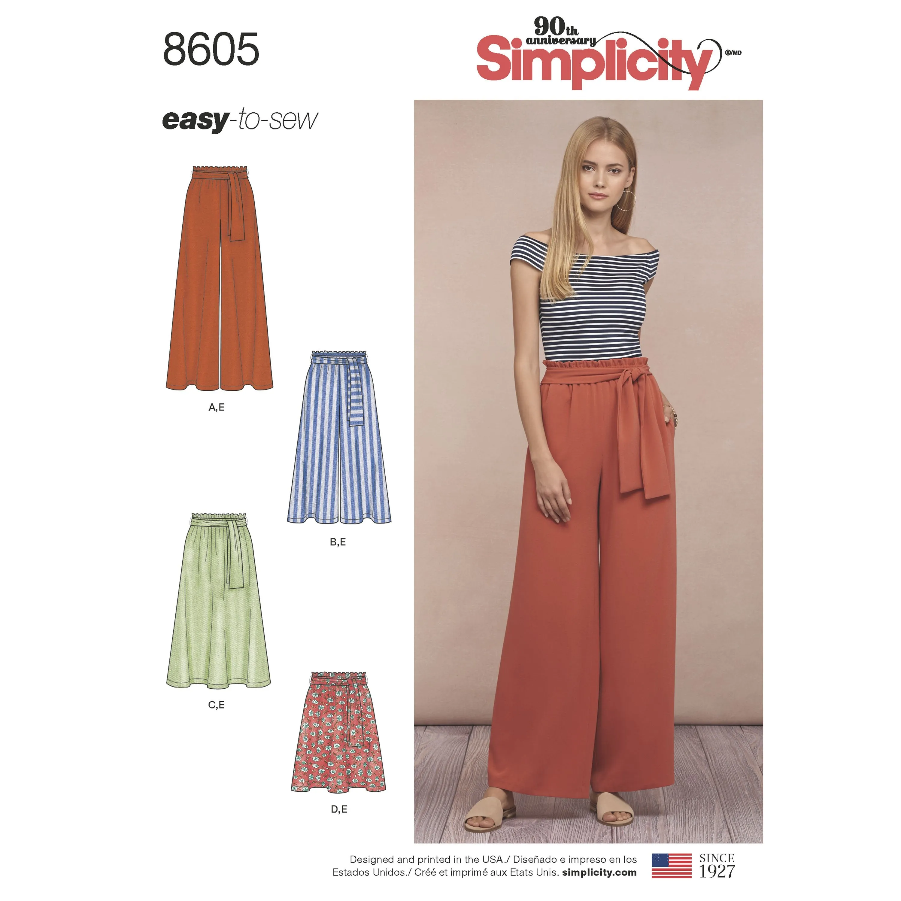 Simplicity Pattern 8605 Pull on Skirt and Pants