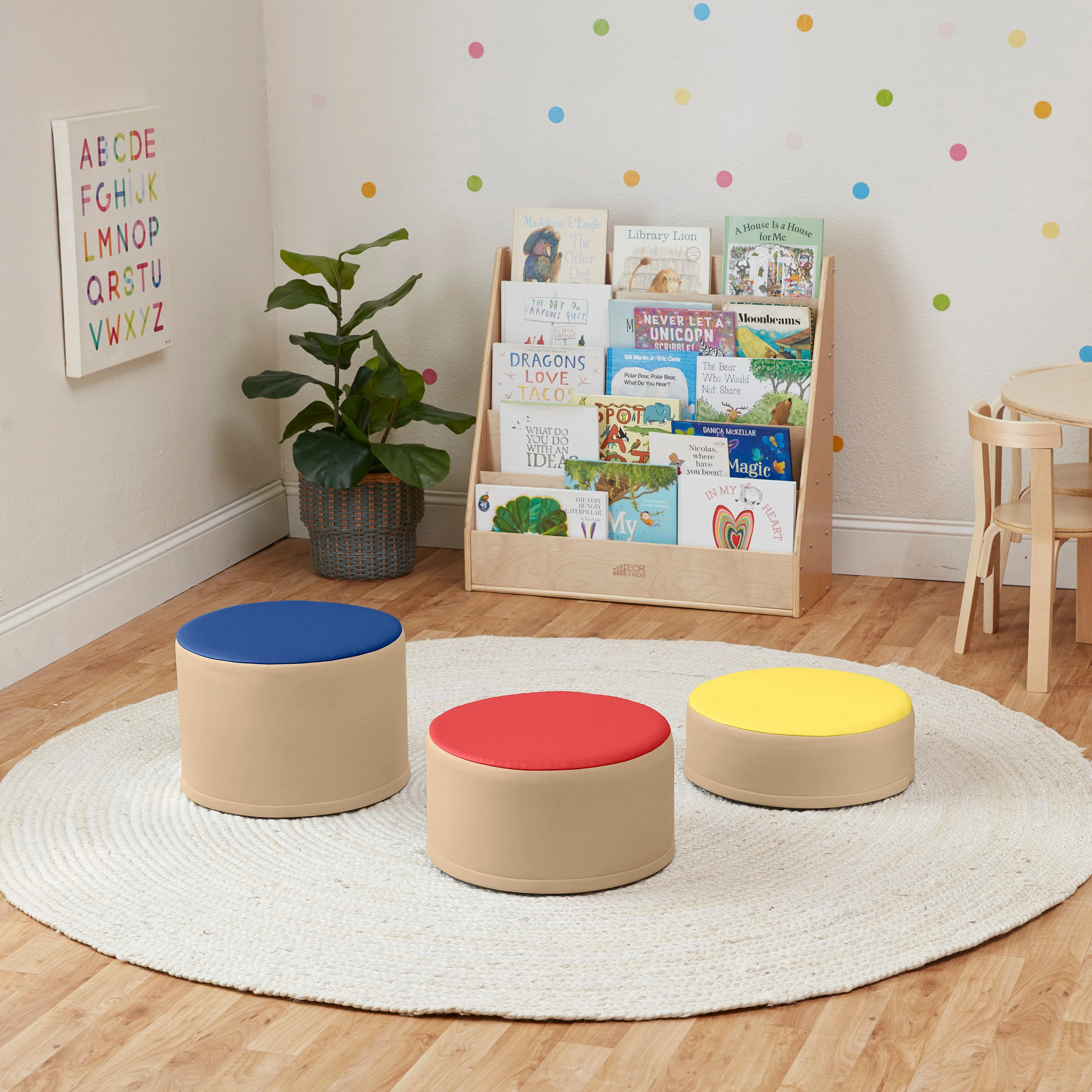 SoftZone Colorful Stump Stool Set, 3-Piece