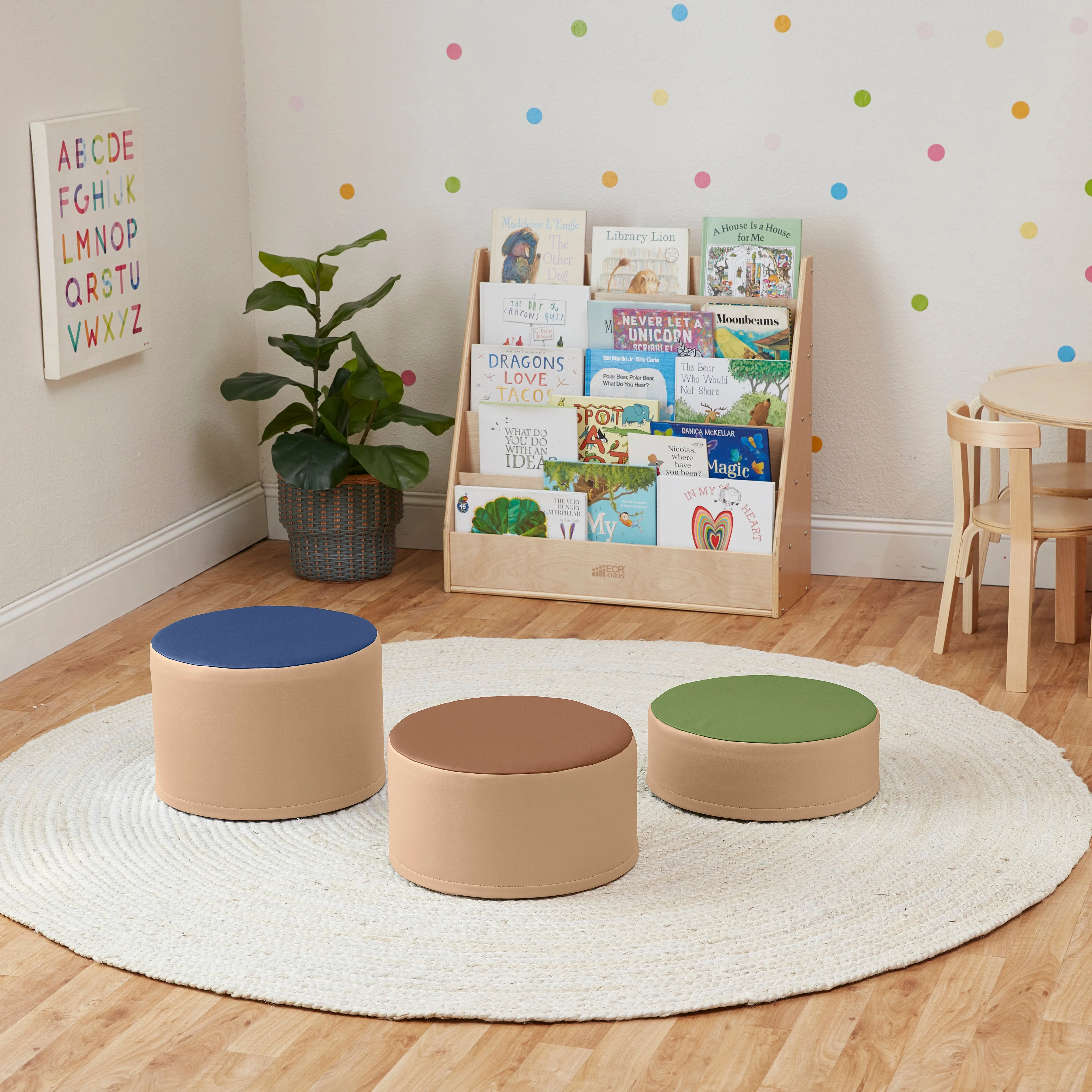 SoftZone Colorful Stump Stool Set, 3-Piece