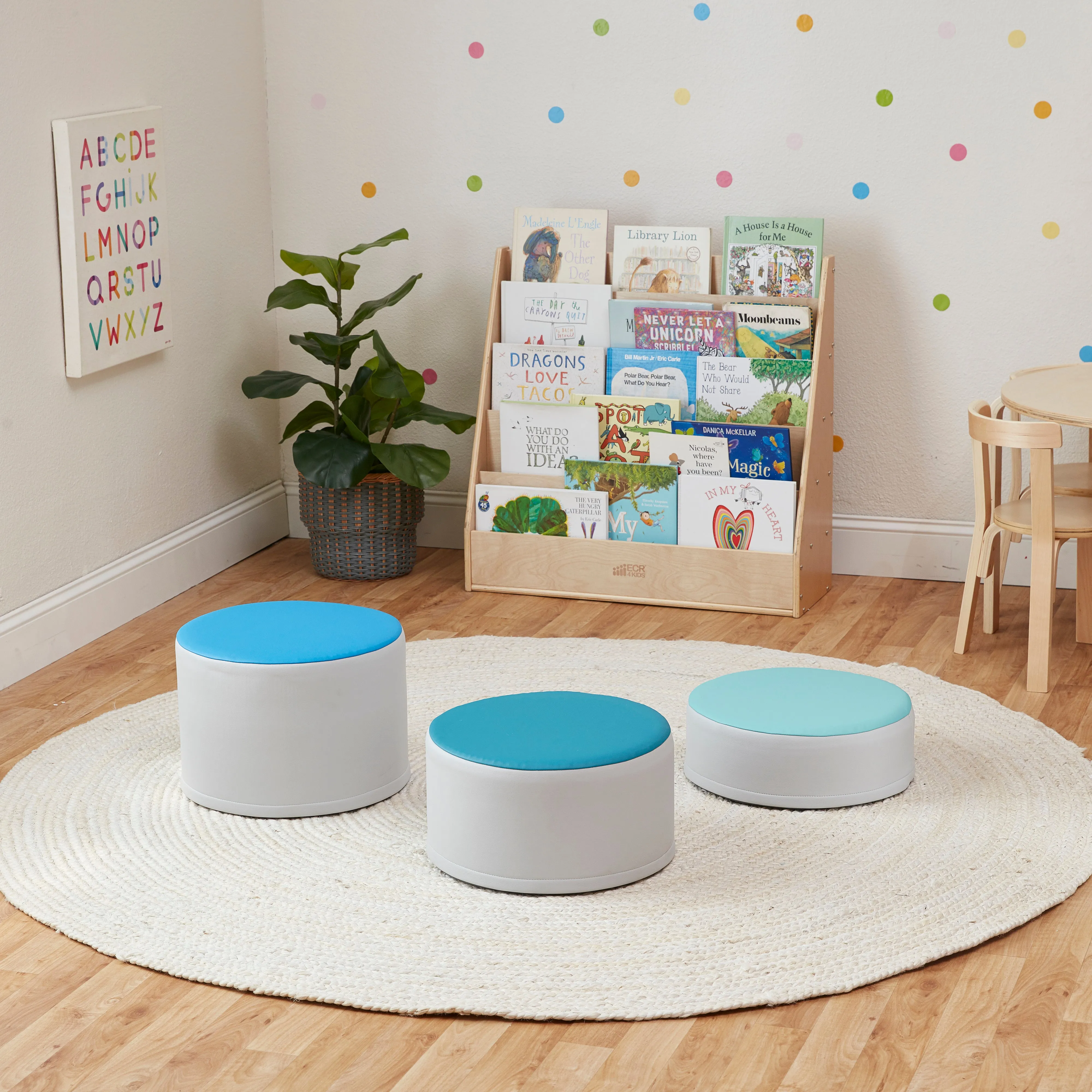 SoftZone Colorful Stump Stool Set, 3-Piece