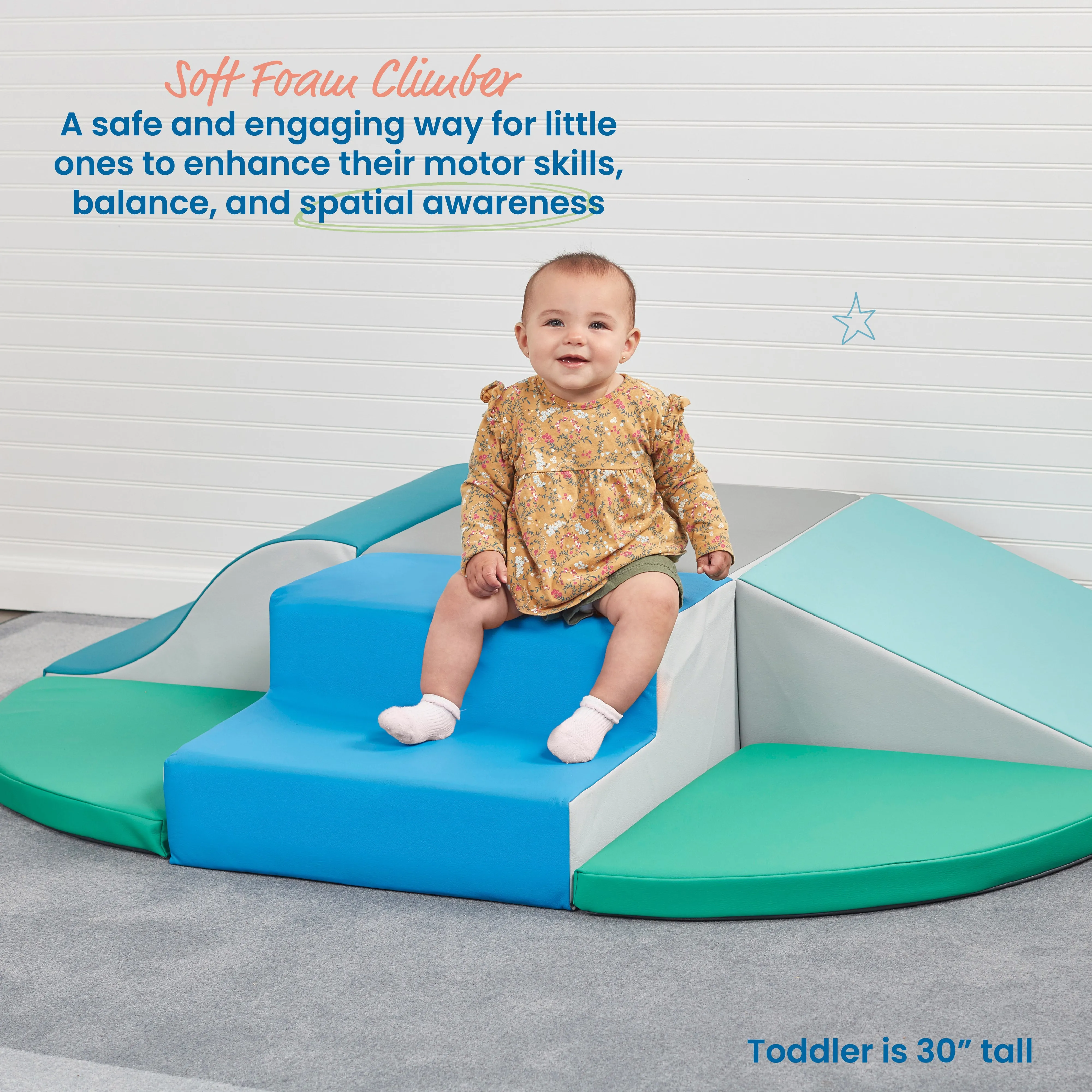 SoftZone Little Me Wall Climb and Slide, Beginner Playset, 6-Piece