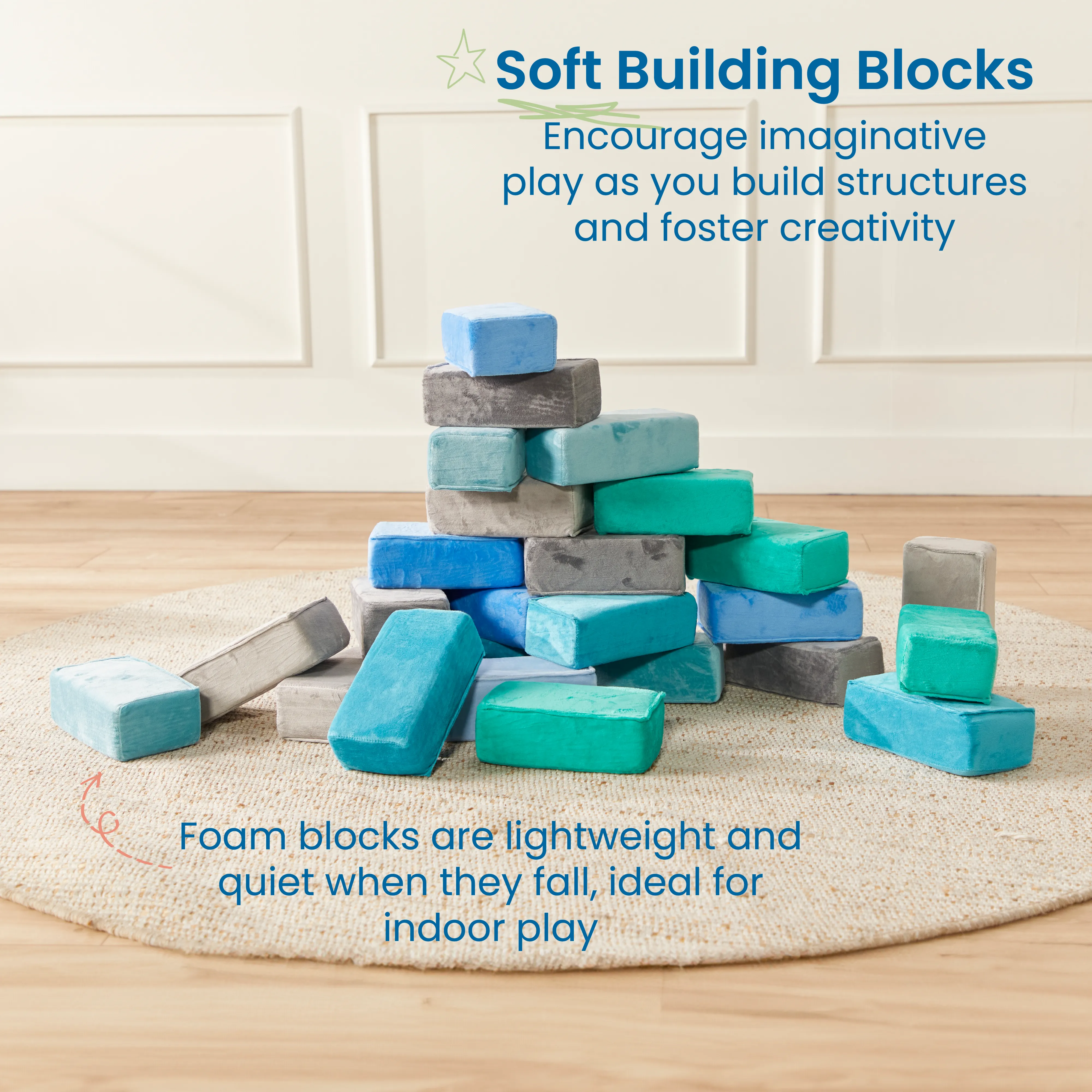 Stack-A-Brick, Foam Blocks, 24-Piece