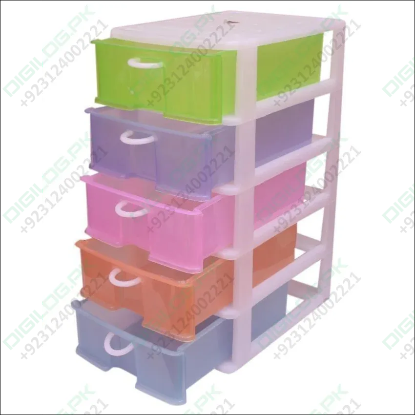 Stackable 5 Drawers Layers Set Shoe Makeup Jewelry Storage Organizer Boxes Plastic Cabinets Racks Lahore Only