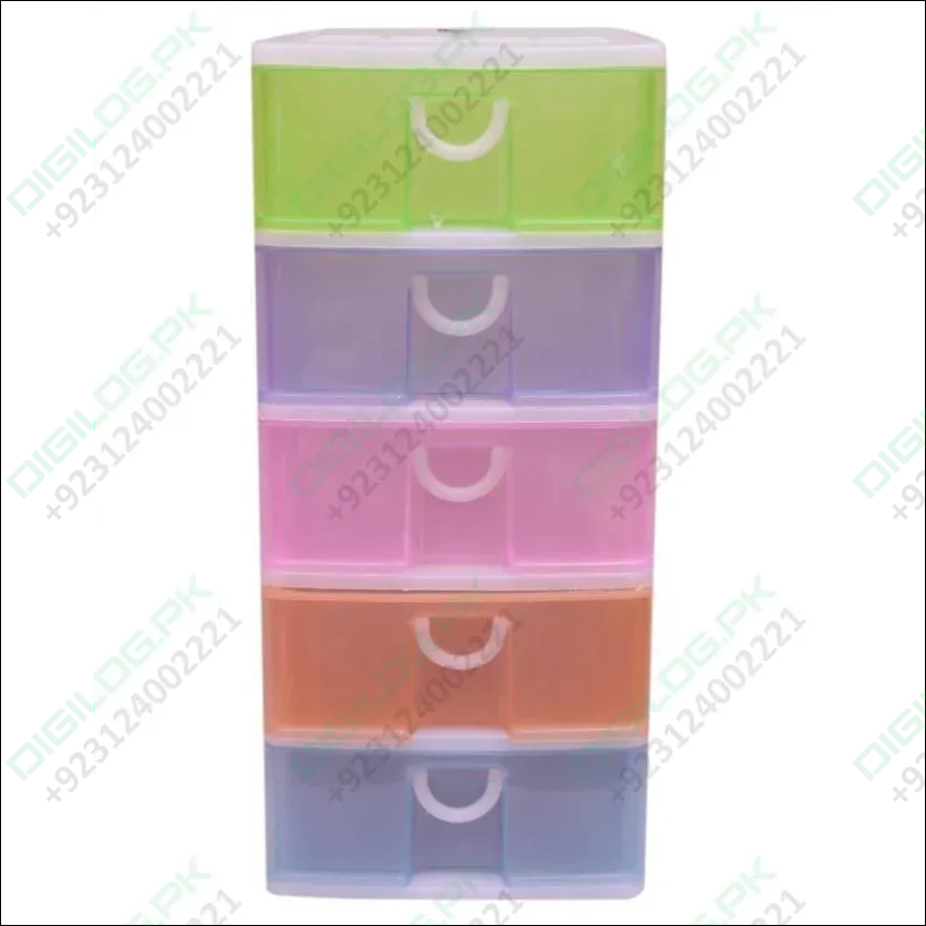 Stackable 5 Drawers Layers Set Shoe Makeup Jewelry Storage Organizer Boxes Plastic Cabinets Racks Lahore Only