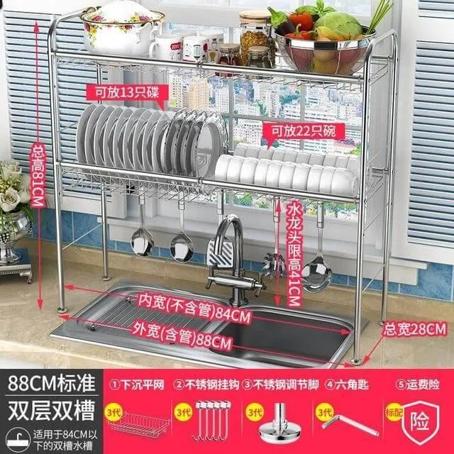 Stainless Steel Dish Rack Organizer