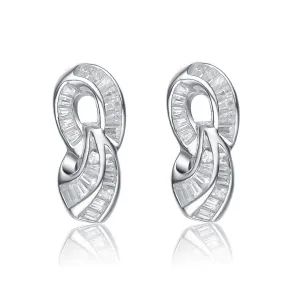 Sterling Silver Cubic Zirconia Link Earrings