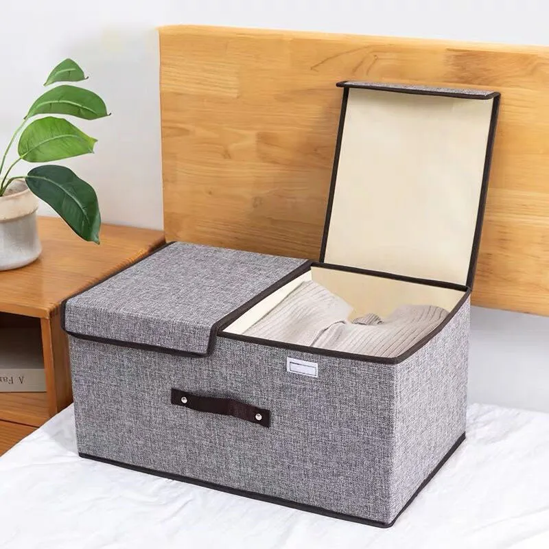 Storage Box with Double Flip Lid & Handles (19.7*11.8*9.8 in)