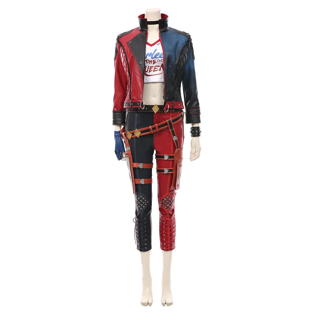 Suicide Squad: Kill the Justice League Halloween Carnival Suit Harleen Quinzel Harley Quinn Cosplay Costume T-shirt Pants Outfits