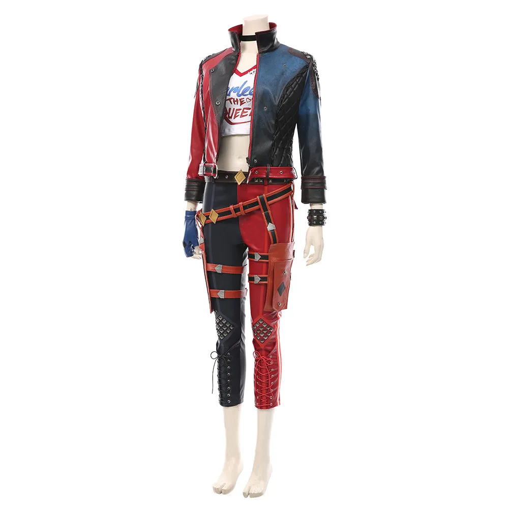 Suicide Squad: Kill the Justice League Halloween Carnival Suit Harleen Quinzel Harley Quinn Cosplay Costume T-shirt Pants Outfits