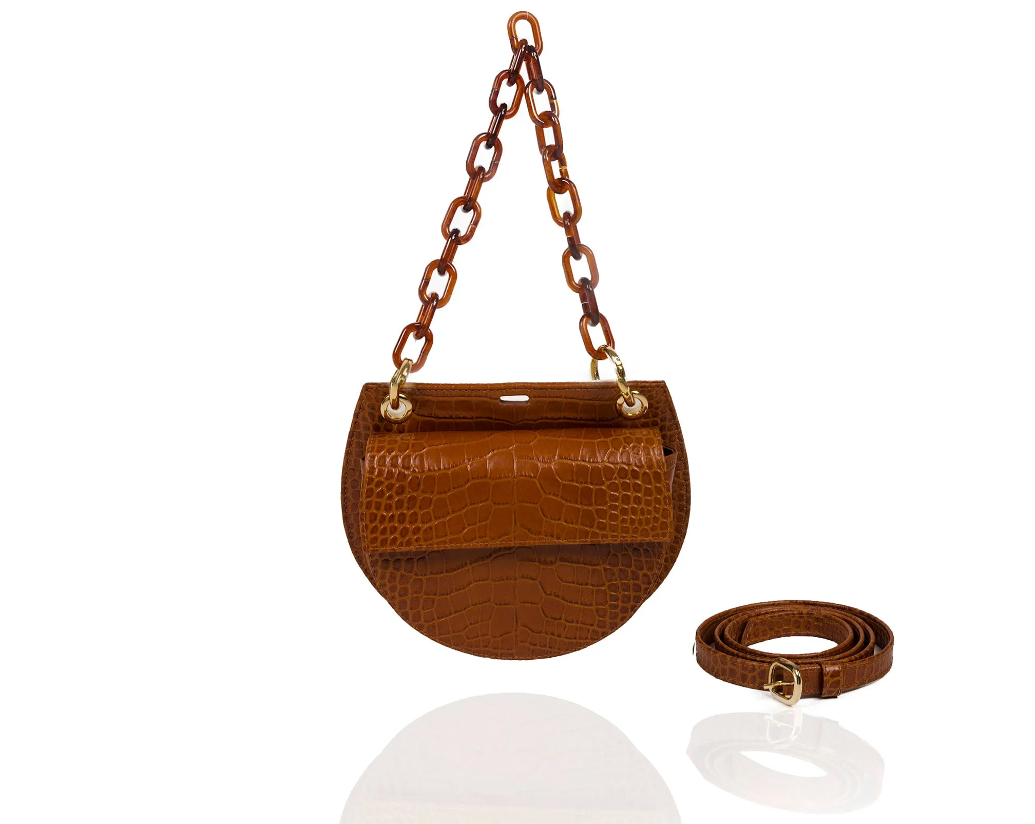 Tan Semi Round Tania Bag