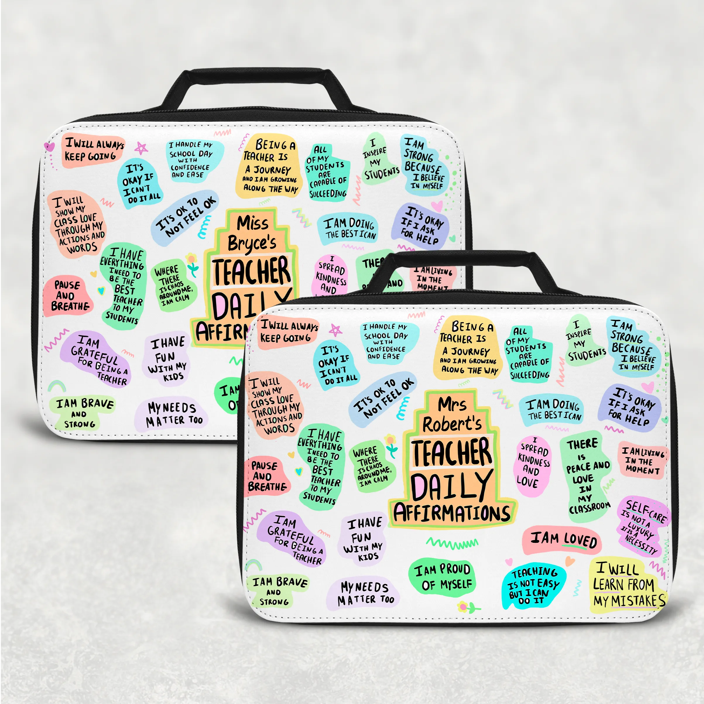 Teacher Affirmations Insulated Lunch Bag