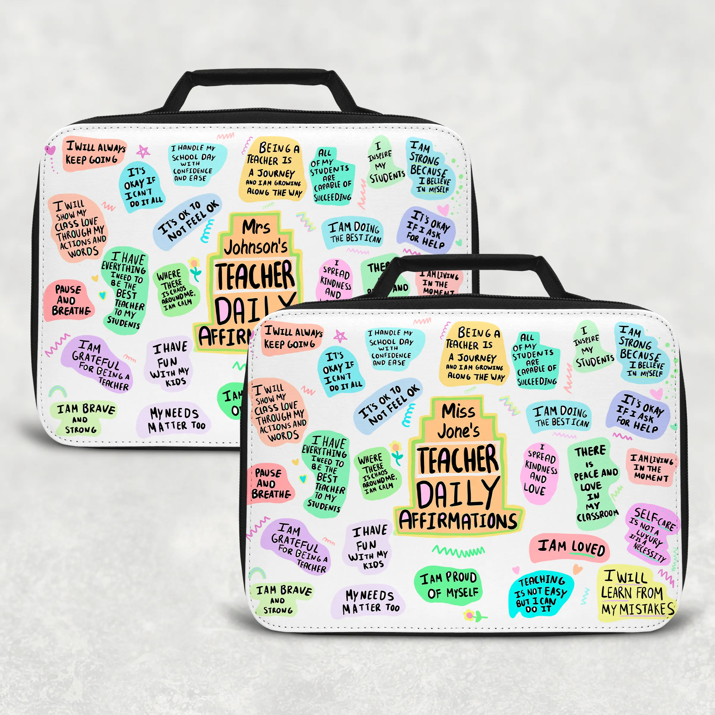 Teacher Affirmations Insulated Lunch Bag