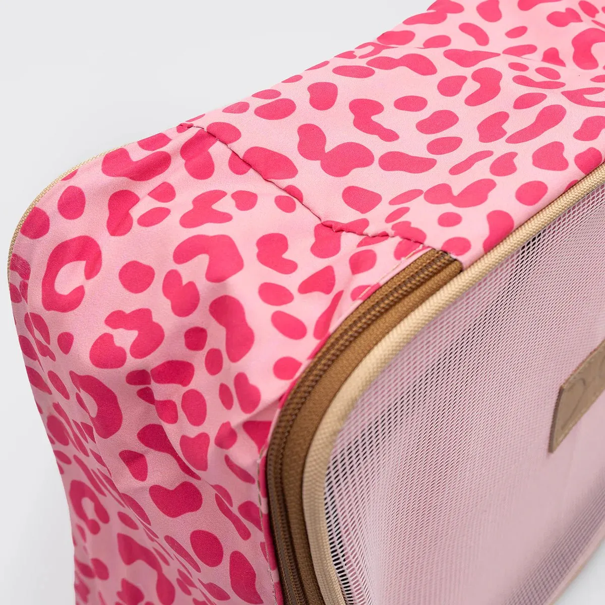 Thandana Travel Luggage Organizer Pods - 6 Piece Set | Cheetah Pink