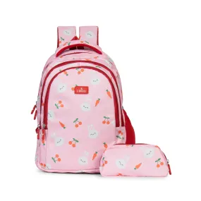 THE CLOWNFISH Scholastic Series Printed Polyester 30 L School Backpack with Pencil/Staionery Pouch School Bag Daypack Picnic Bag For School Going Boys & Girls Age 8-10 years (Pink)