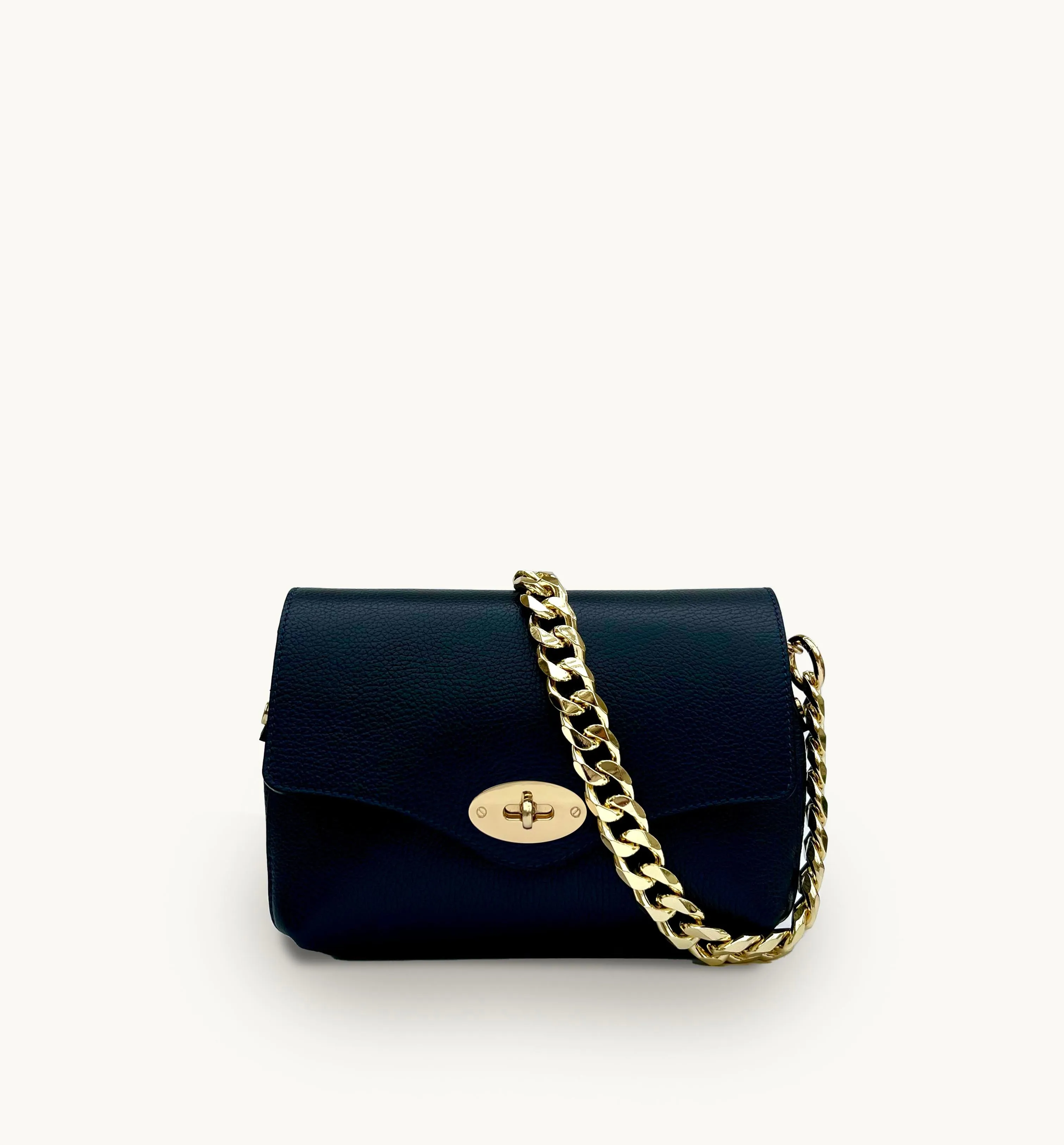 The Maddie Midi Navy Leather Bag