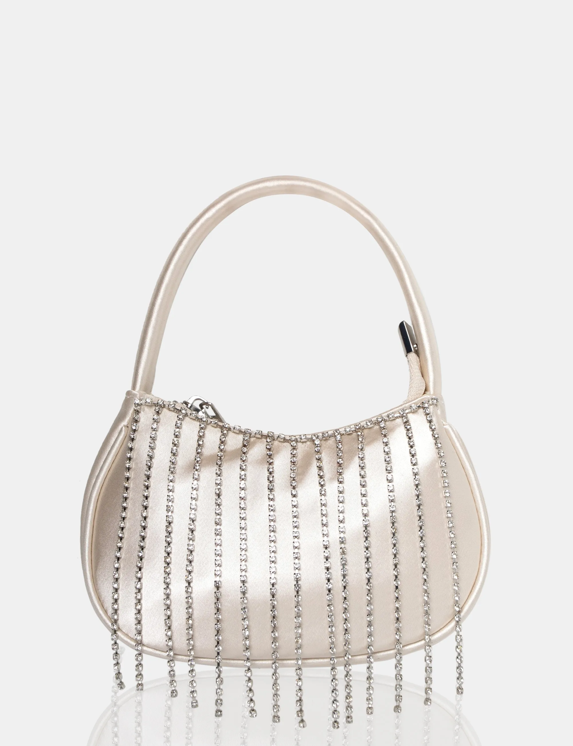 The Sia Ivory Satin Diamante Trim Mini Bag