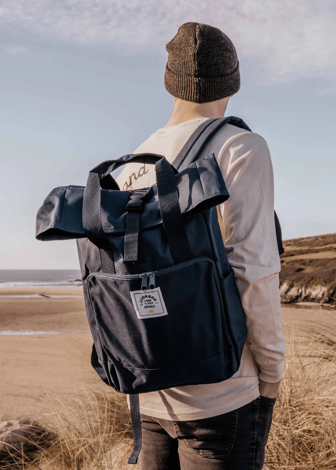 'The Traveller' Recycled Laptop Backpack in Navy